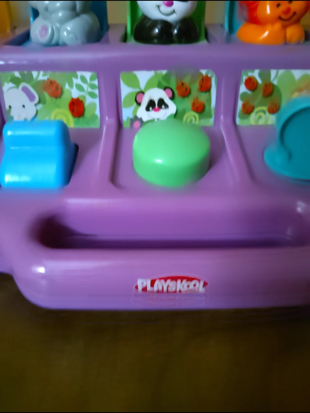 Vintage Playskool Pop-Up Friends Purple Activity Toy
